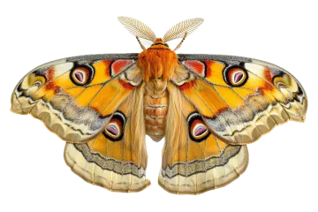 a large moth on a white background