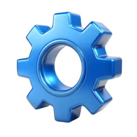 an image of a blue gear wheel
