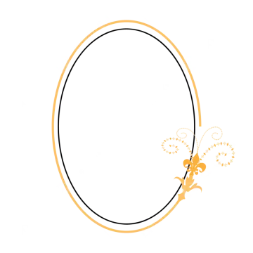 an oval frame with a flower in the middle