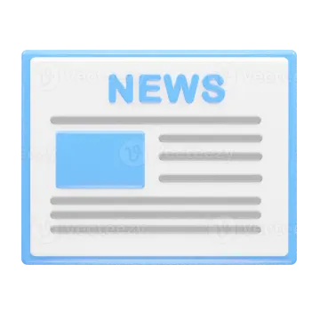 a blue news icon on a white background