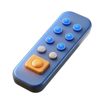 a remote control button on a white background