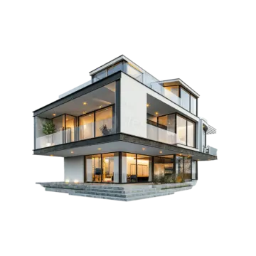 a 3d rendering of a modern house