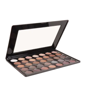 the eyeshadp palette is shown in a black case