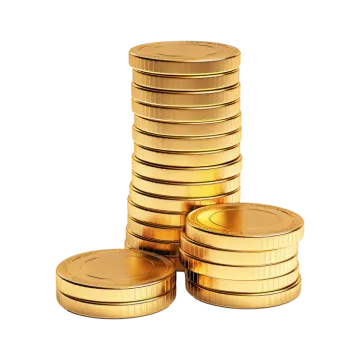 a stack of gold coins