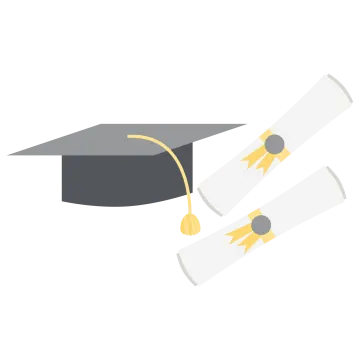 a graduation cap and diploma