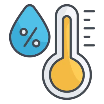 a thermometer and a drop of water
