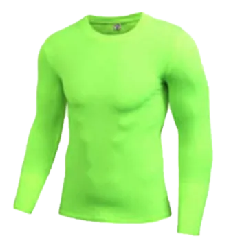 a green long sleeved shirt