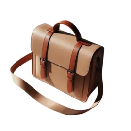 a brown leather bag with two straps