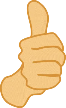 a hand giving the thumbs sign