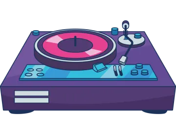 a turntable with a record player on it