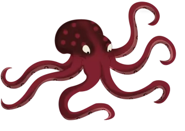 an octopus with its tentacles extended