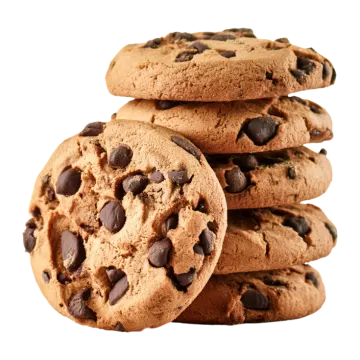 a stack of chocolate chip cookies