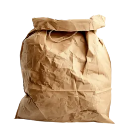 a paper bag on a white background