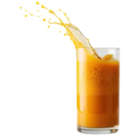 a glass filled with orange juice