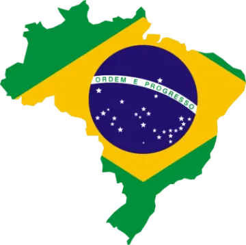 a map with the flag of brazil