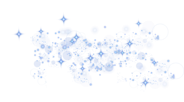 a white background with blue circles and stars