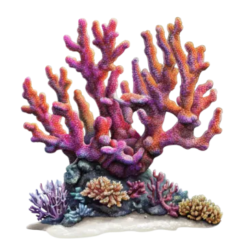 a colorful coral on a white background