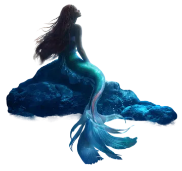 a mermaid sitting on top of a rock