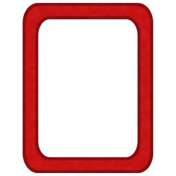 a red square frame on a white background
