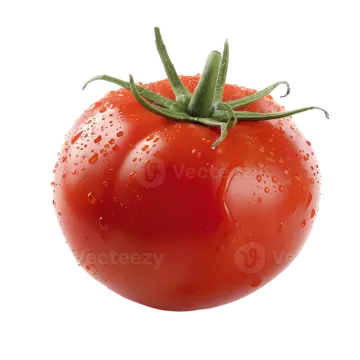 a tomato with water droplets on it