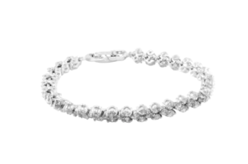 a white gold bracelet with diamonds