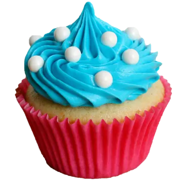 a cupcake with blue frosting on top