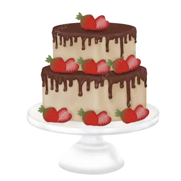 a cake with chocolate and strawberries on top