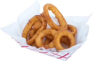 a basket of onion rings