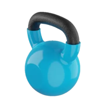 a blue kettle on a white background