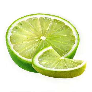 lime slices on a white background