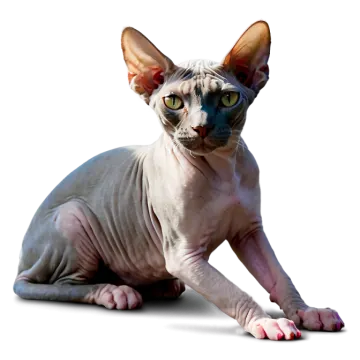 a hairless cat is sitting on the floor