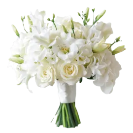 a bouquet of white flowers