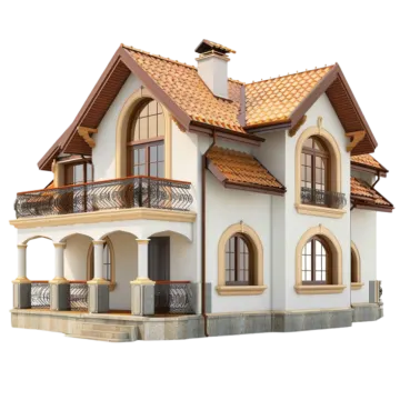 a model of a house on a white background
