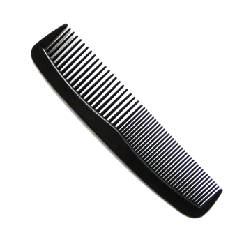 a black comb on a white background