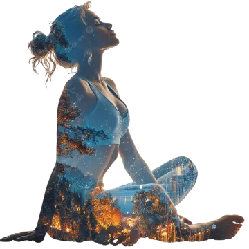 a woman sitting on the ground in front of a fire