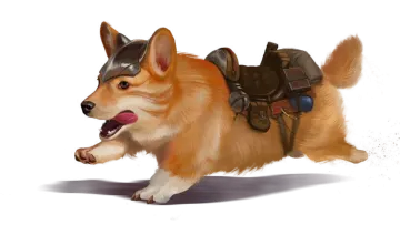 a dog with a backpack on it's back