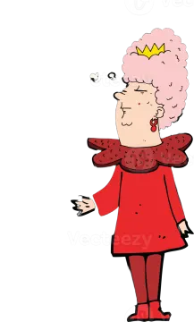 a cartoon woman with a thought bubble above her head