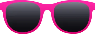 a pair of pink sunglasses with black lenses