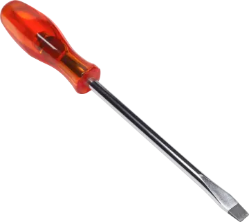 a red and black dart with a metal tip