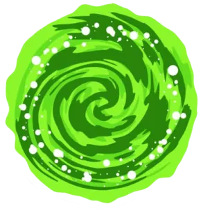 a green swirl on a white background