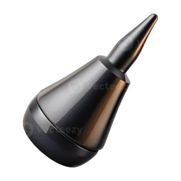 an image of a black and gold ear plug