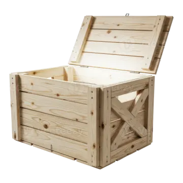 a wooden box with the lid open