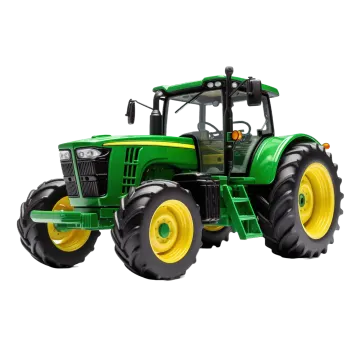 a toy tractor on a white background