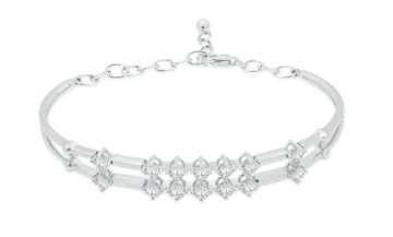 a white gold bracelet with diamonds