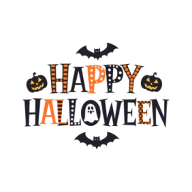 the words happy halloween on a white background