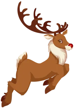a cartoon reindeer running
