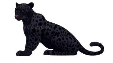 a black jaguar sitting on the ground