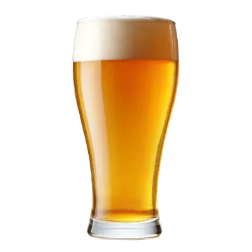 a glass of beer on a white background