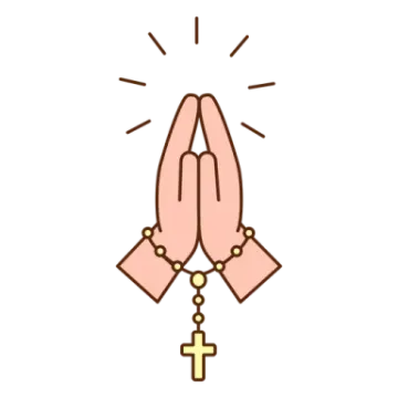 praying hands with a cross