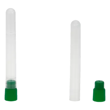 a pair of green and white plastic bottles